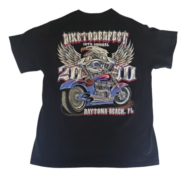 Delta Tops - Biketoberfest Daytona Beach 18th Annual 2010 Womens Medium Black T-Shirt Eagle